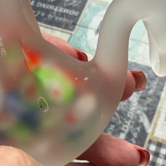 Frosted Glass Swan with Multicolor Accents - Picture 11 of 11